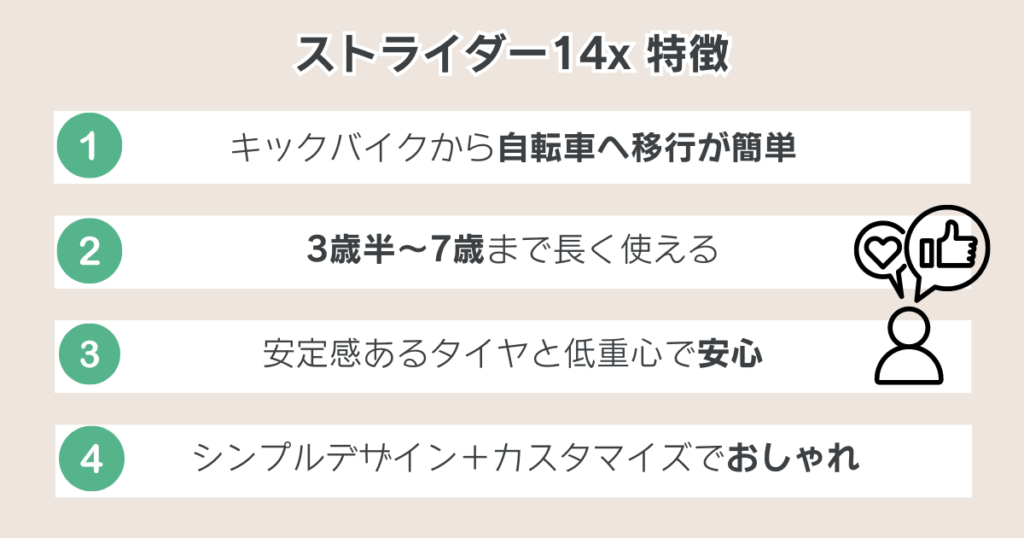 ストライダー14xの特徴